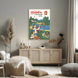 Children in Pioneer Camp Vintage Soviet Propaganda Poster