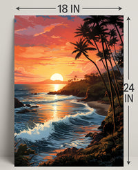 Tropical Sunset Serenity Poster