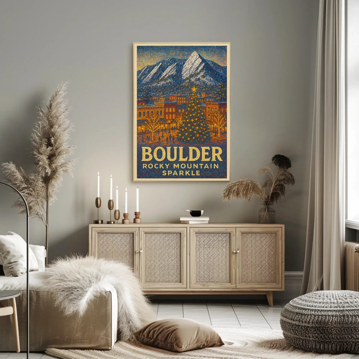 Boulder Rocky Mountain Sparkle Poster