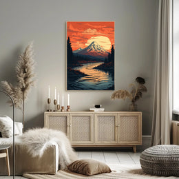 Serene Mountain Sunset Poster PosterGoat