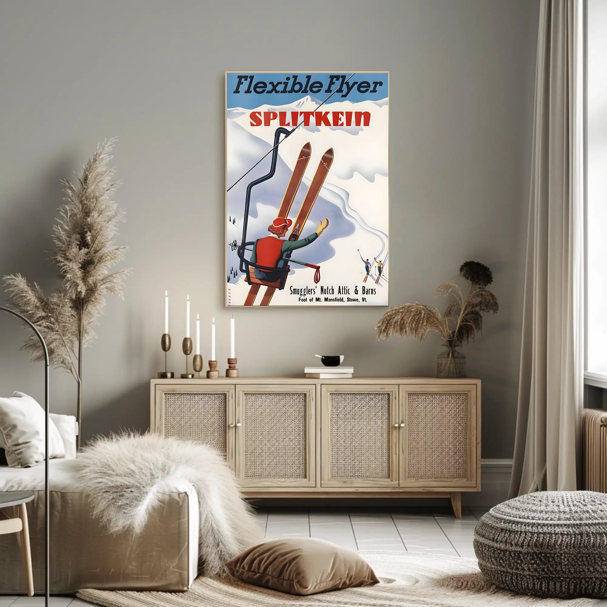 Vintage Skiing Adventure Poster PosterGoat
