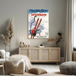 Vintage Skiing Adventure Poster PosterGoat