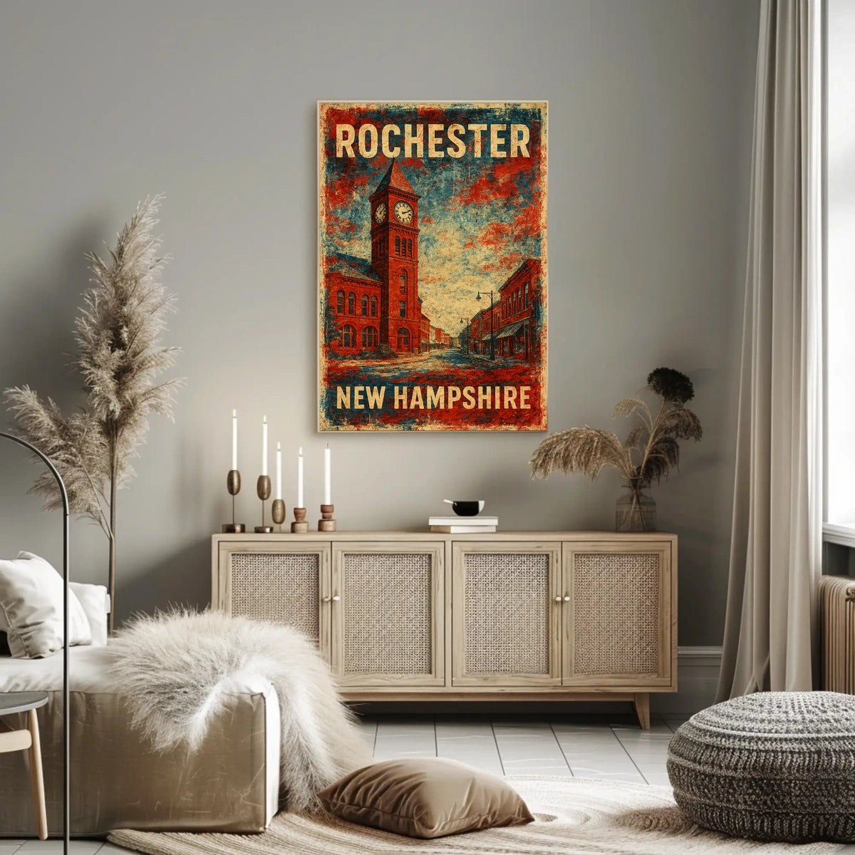 Rochester New Hampshire Wanderlust Minimalist Poster