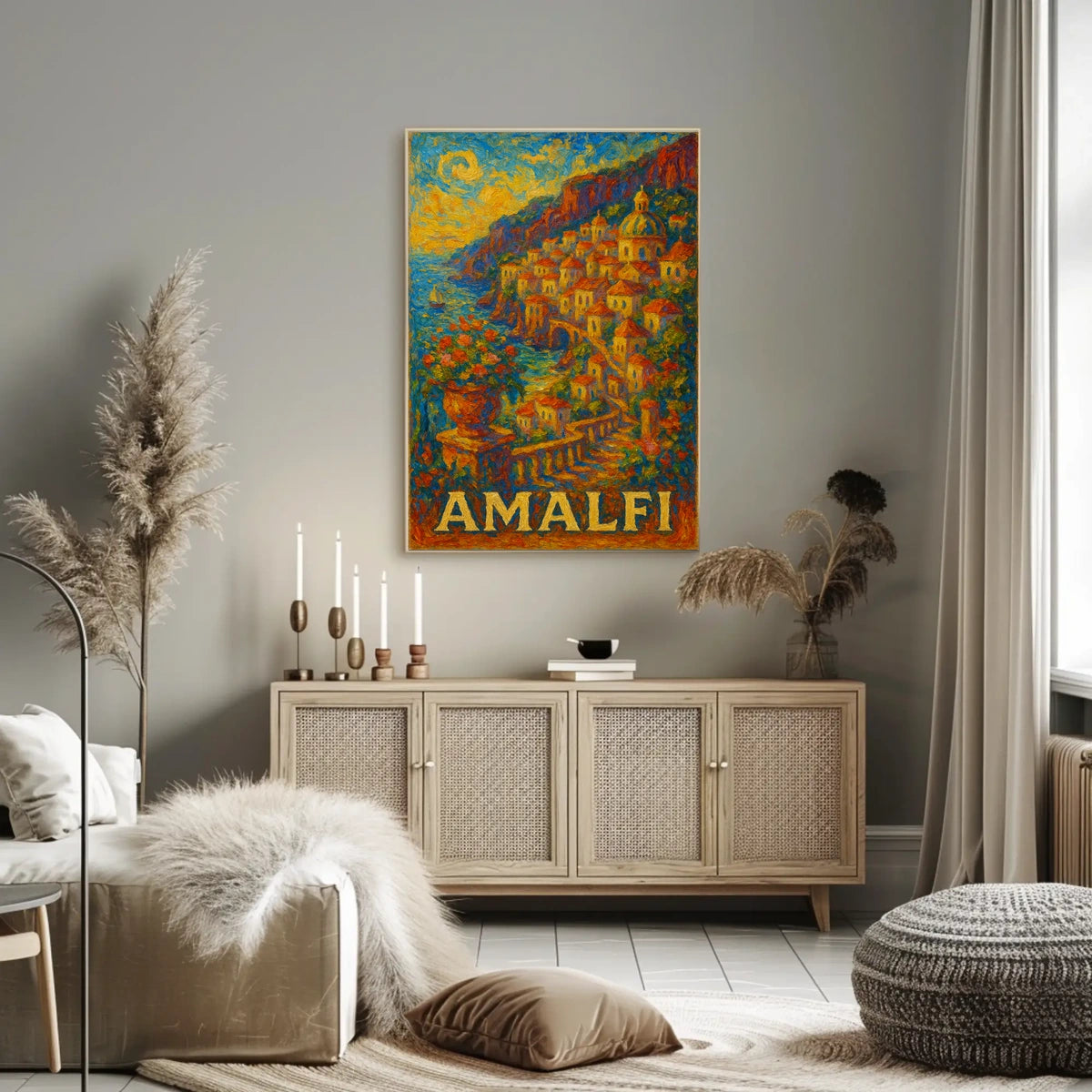 Amalfi Coast A Vibrant Impression Poster