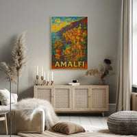 Amalfi Coast A Vibrant Impression Poster
