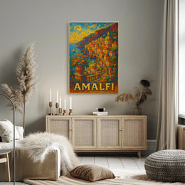 Amalfi Coast A Vibrant Impression Poster