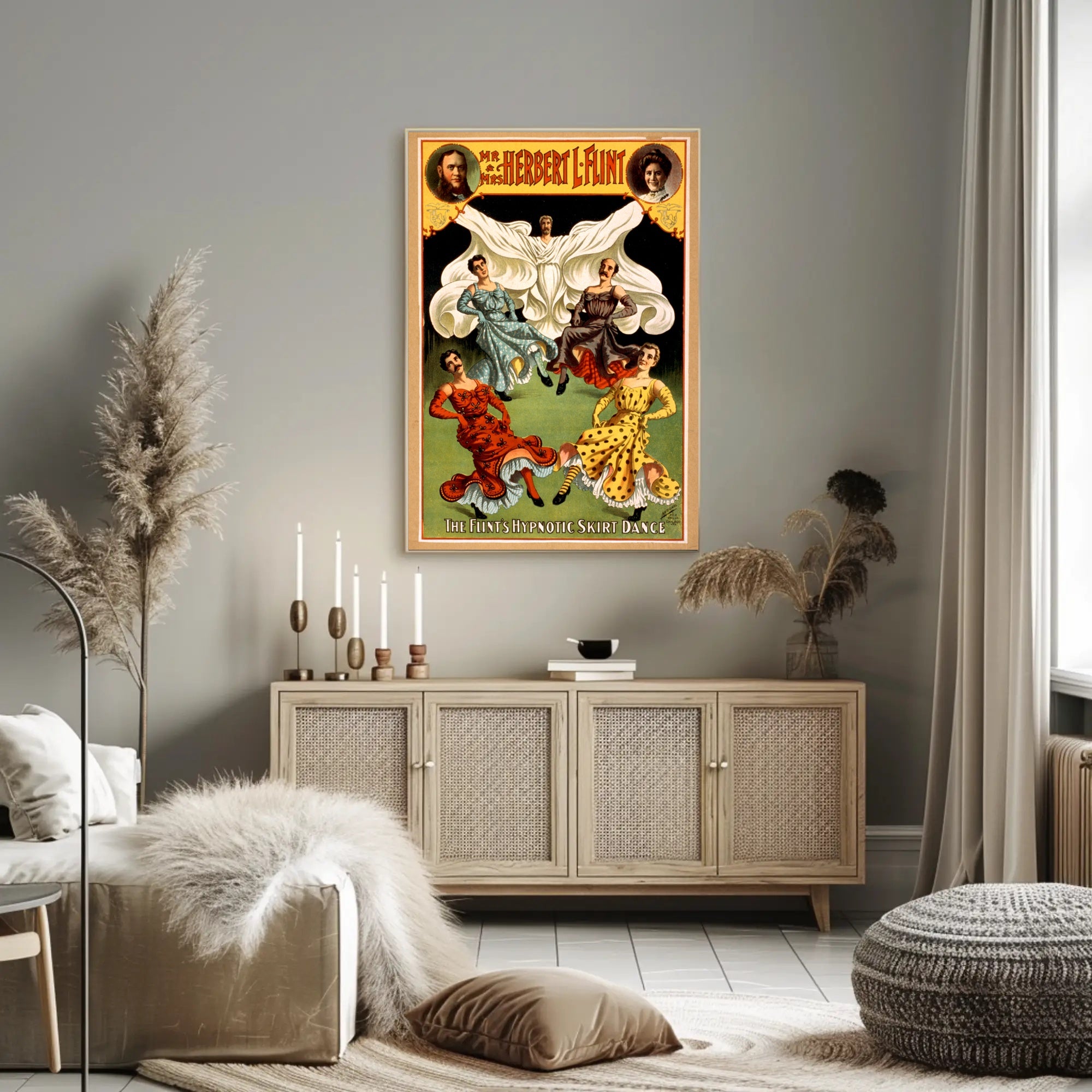 Hypnotic Skirt Dance Theatrical Performance Cultural Poster