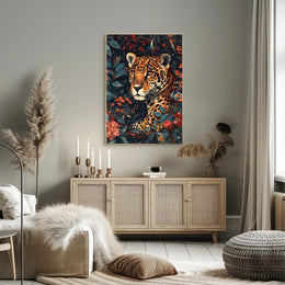 Majestic Jaguar Wall Art in Bloom Print
