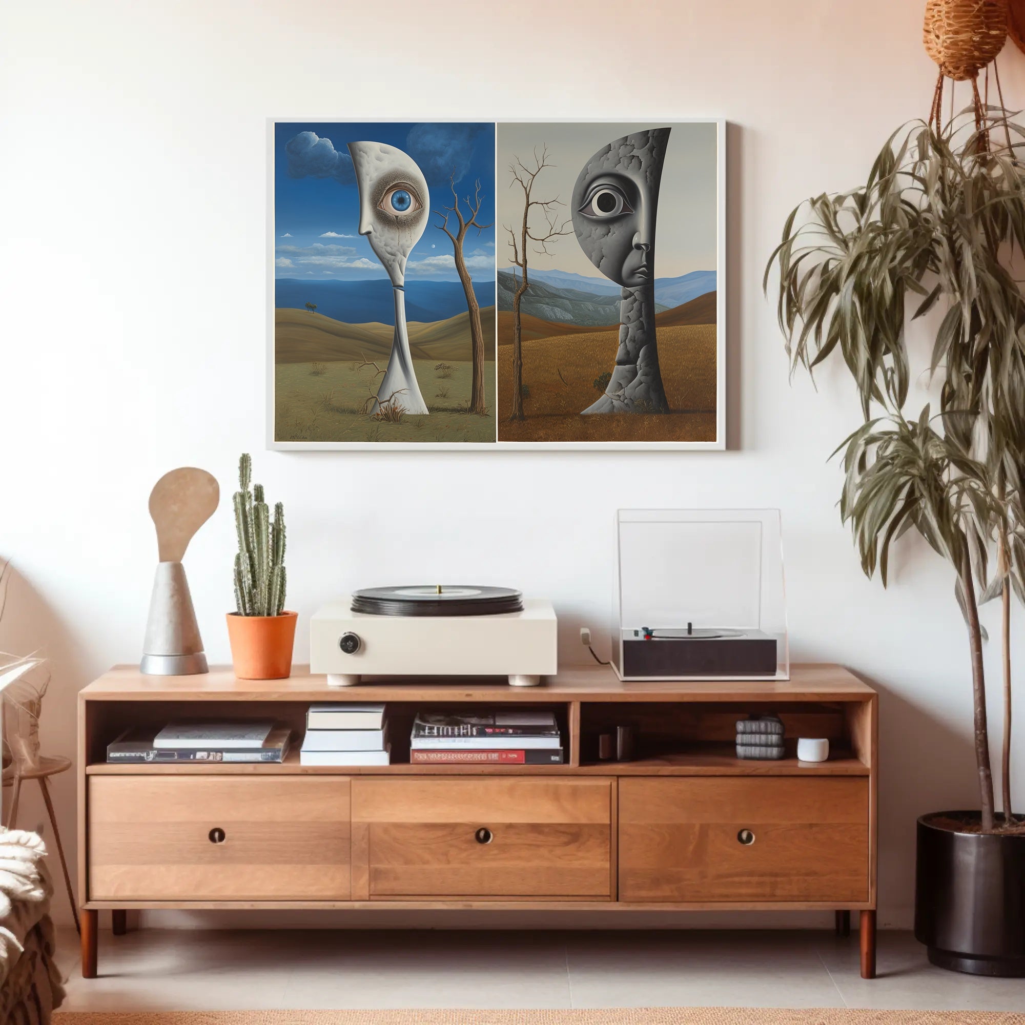 Surreal Desert Faces Abstract or Artistic Poster