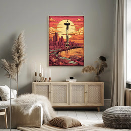 Sunset Over Seattle Poster