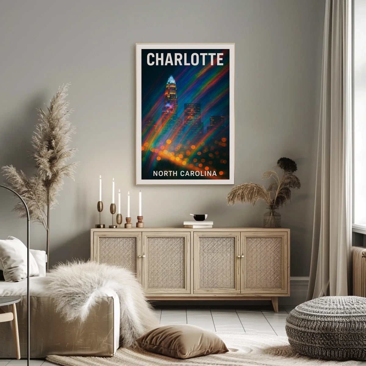 Charlotte Skyline Urban Wanderlust Poster