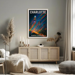 Charlotte Skyline Urban Wanderlust Poster