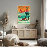 Anguilla Vintage Travel Art Tropical Beach Paradise Travel Poster PosterGoat