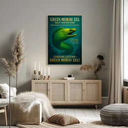 Green Moray Eel Vintage Poster Wall Art Print