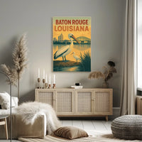 Scenic Baton Rouge Wildlife Travel Poster