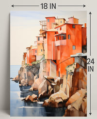 Coastal Cliffside Homes Poster