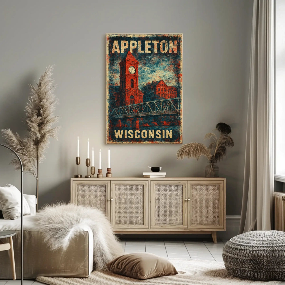 Appleton Wisconsin Cityscape Photography Realism Wanderlust Urban Spirit Iconic Poster
