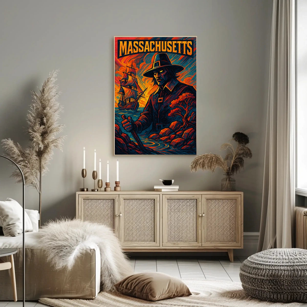 Massachusetts Pilgrim Poster