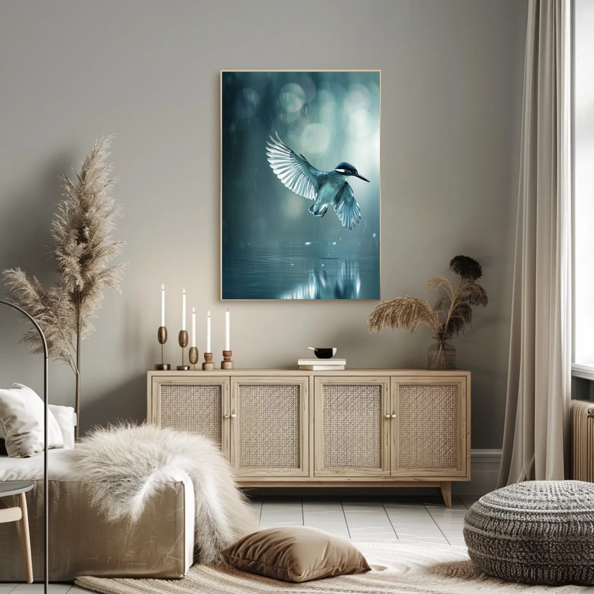 Kingfisher Elegance in Motion Animal Poster PosterGoat