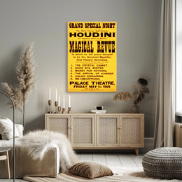 Houdini Magic Show Vintage 1914 Cultural or Heritage Poster