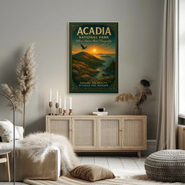 Serene Sunset Over Acadia National Park Landscape Poster