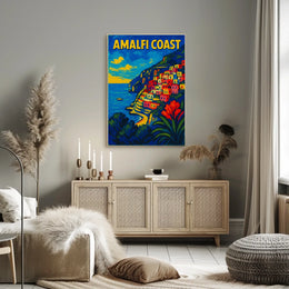 Amalfi Coast Poster Wall Art 18x24 Coastal Landscape