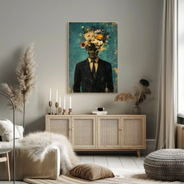 Floral Identity Surreal Poster Floral Head Wall Art
