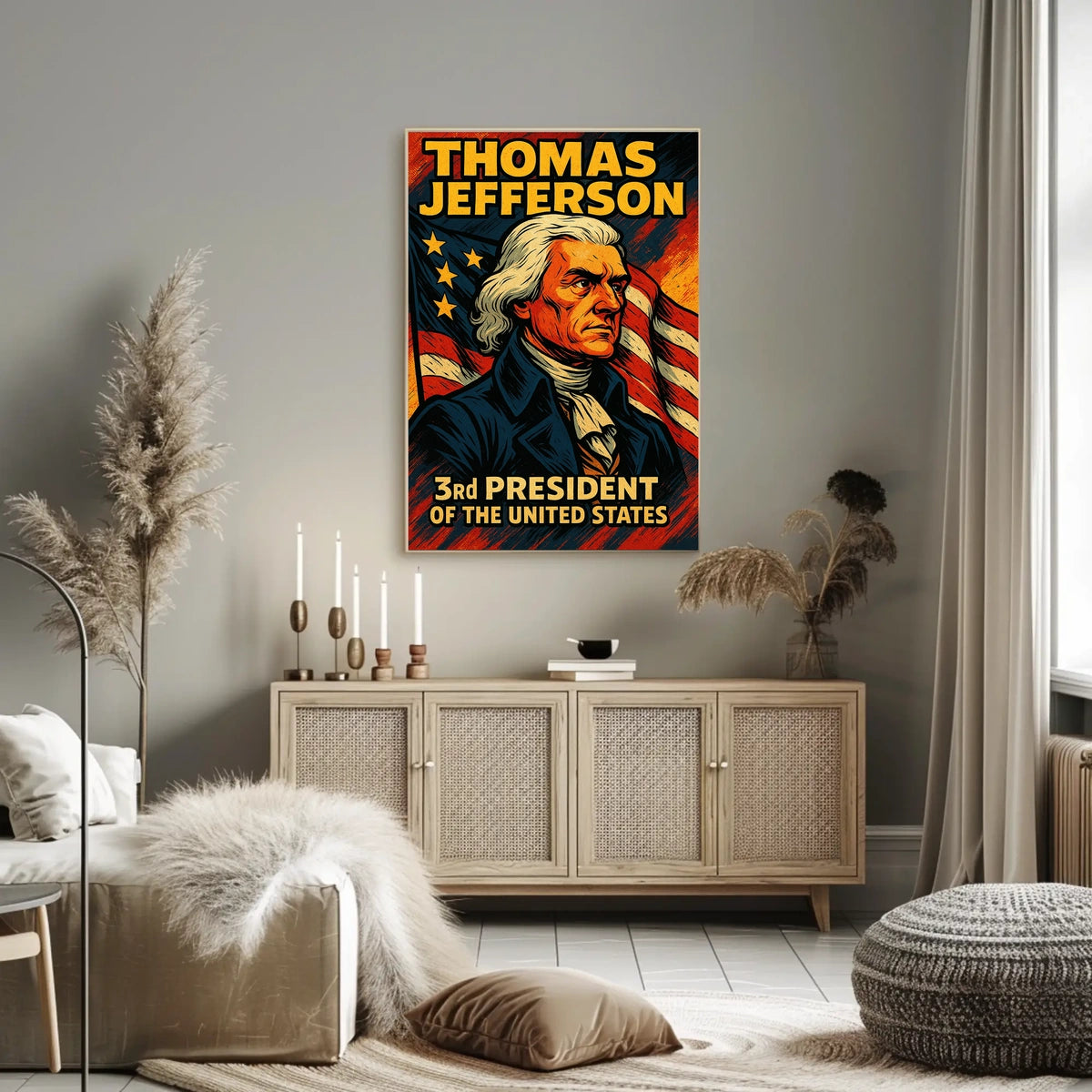 Thomas Jefferson Third President Poster Wall Art Decor