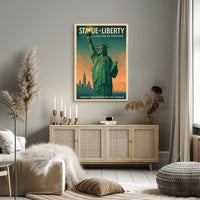 Statue Of Liberty NYC Travel Poster Vintage Wall Art