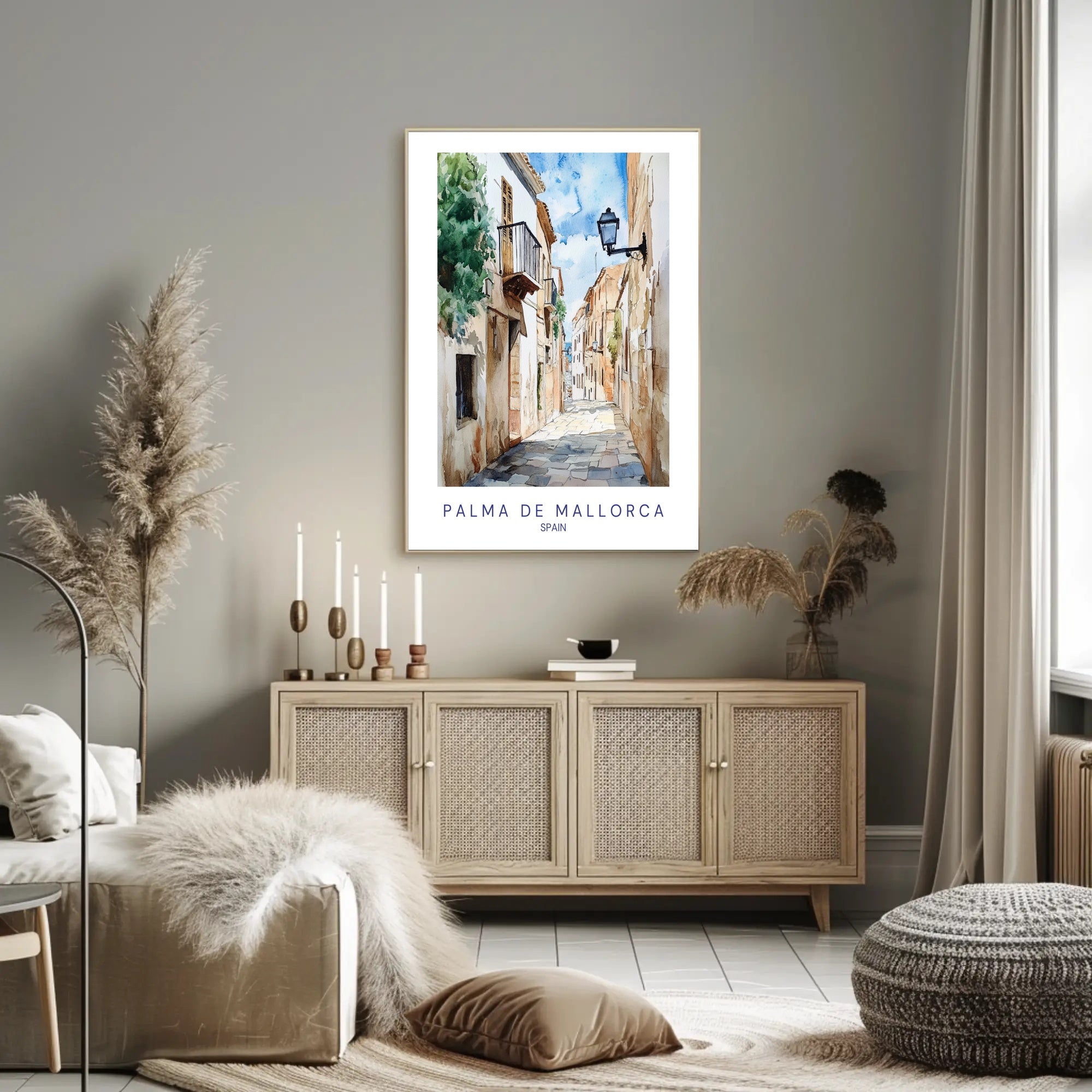 Charming Streets of Palma de Mallorca Poster PosterGoat