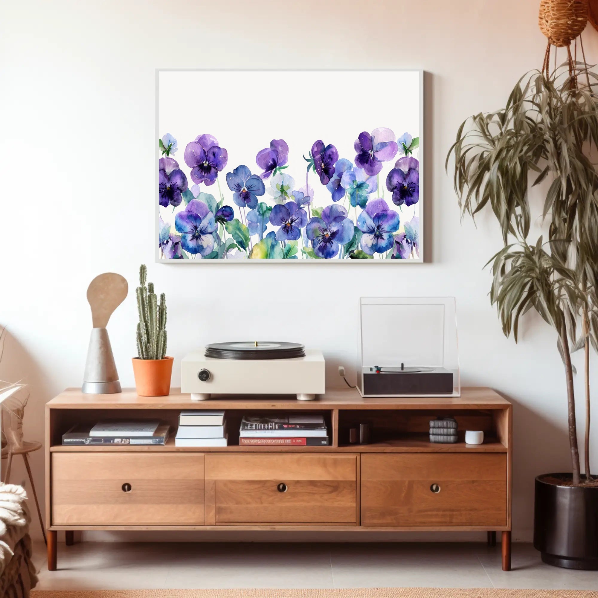 Purple Blooms Watercolor Poster