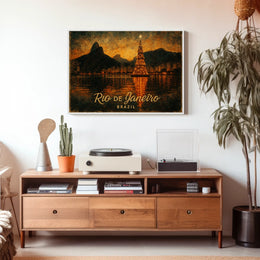 Rio de Janeiro Christmas Scene Poster