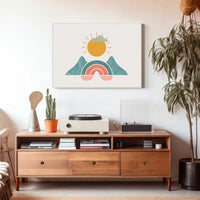 Sunrise Harmony: Modern Minimalist Nature Art Poster
