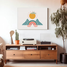 Sunrise Harmony: Modern Minimalist Nature Art Poster