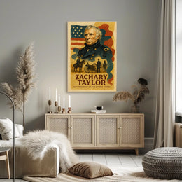 Zachary Taylor 12th President of the United States Layered Digital Collage Poster