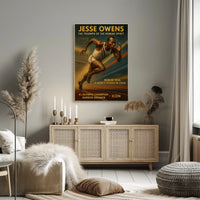 Jesse Owens Berlin Olympics Vintage Art Poster