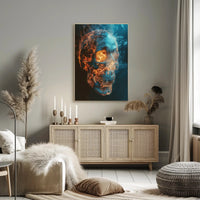 Fiery Skull Art Poster PosterGoat