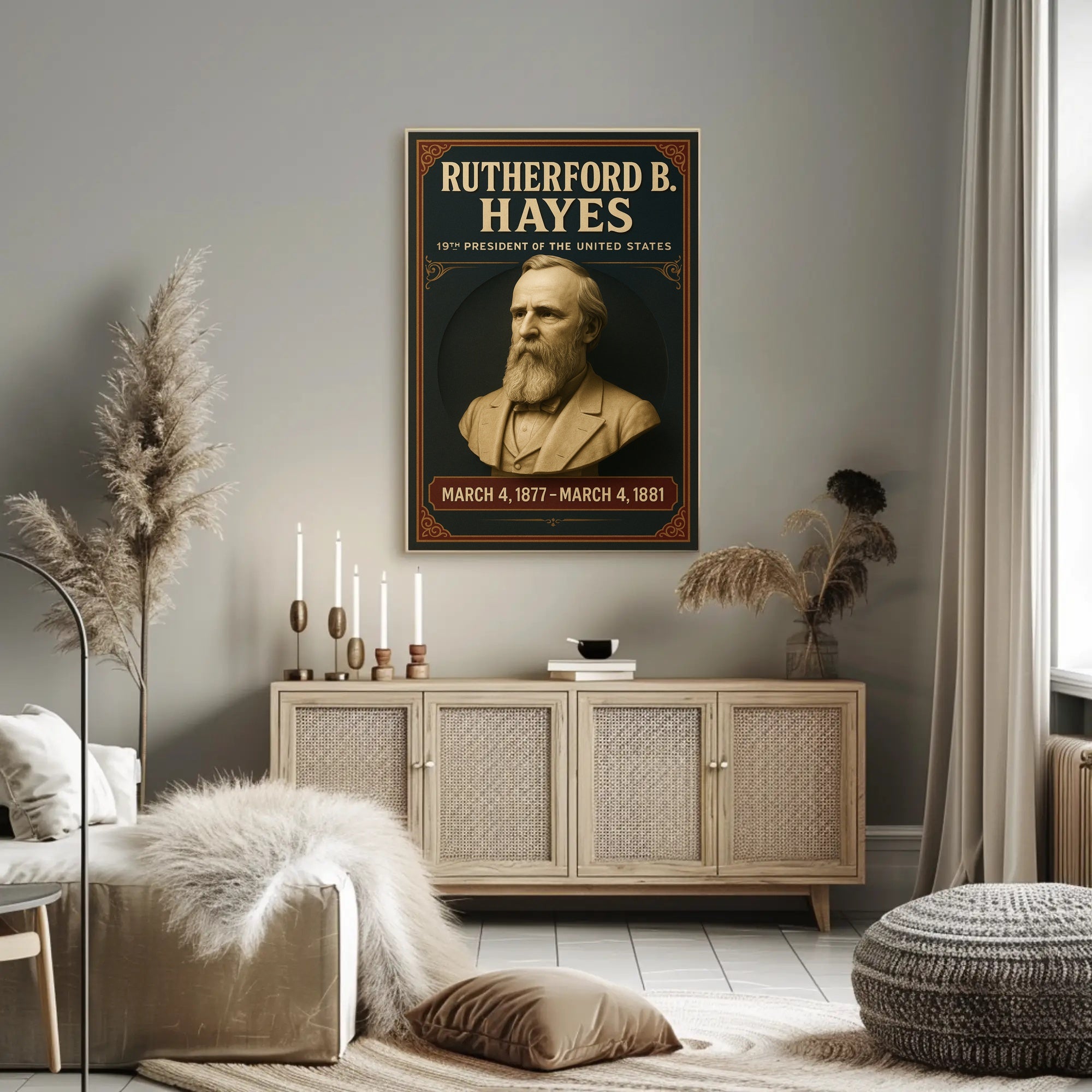 Rutherford B. Hayes Vintage Presidential Historical Poster PosterGoat