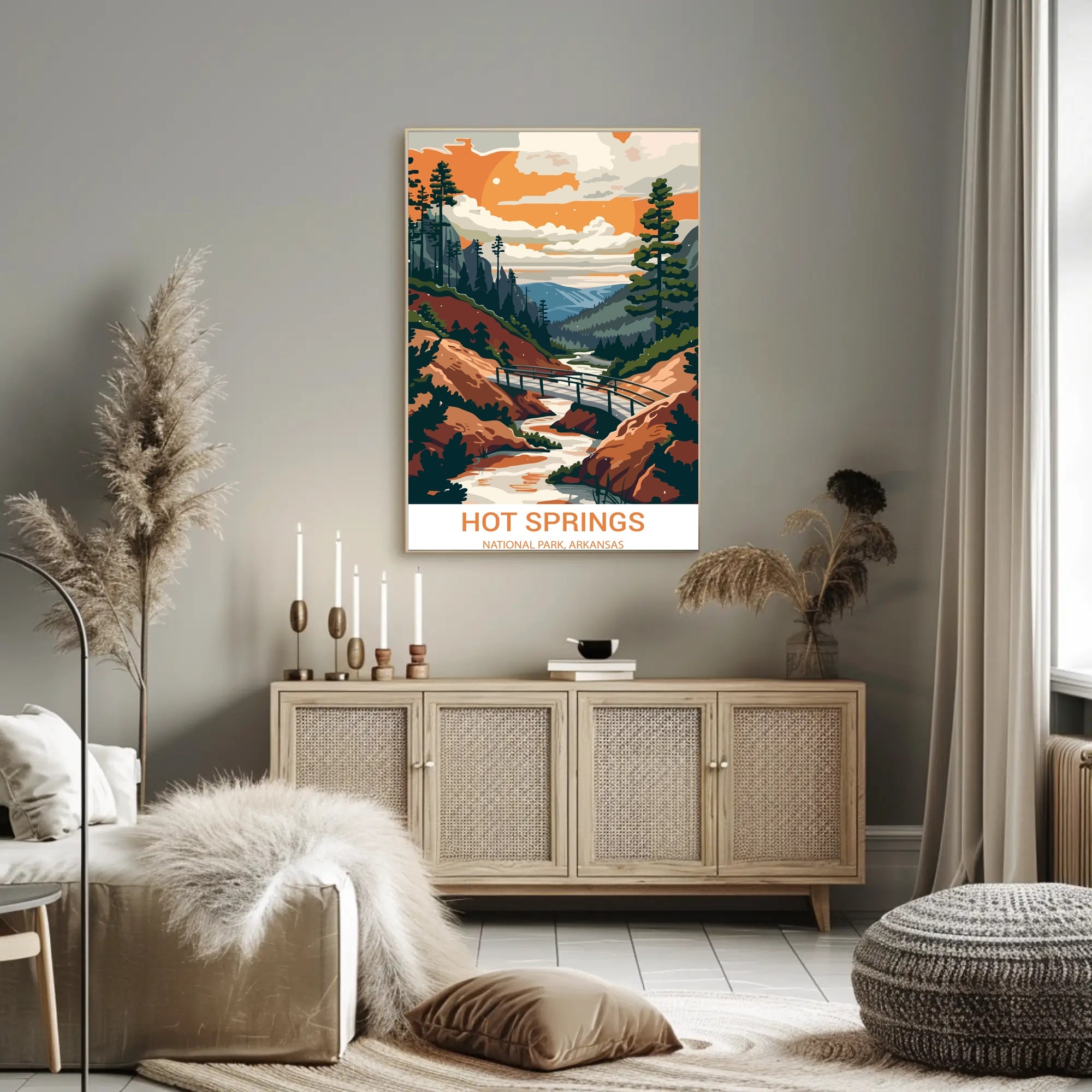Hot Springs National Park Vintage Travel Poster