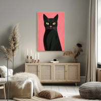 Black Cat Poster Mysterious Modern Wall Art