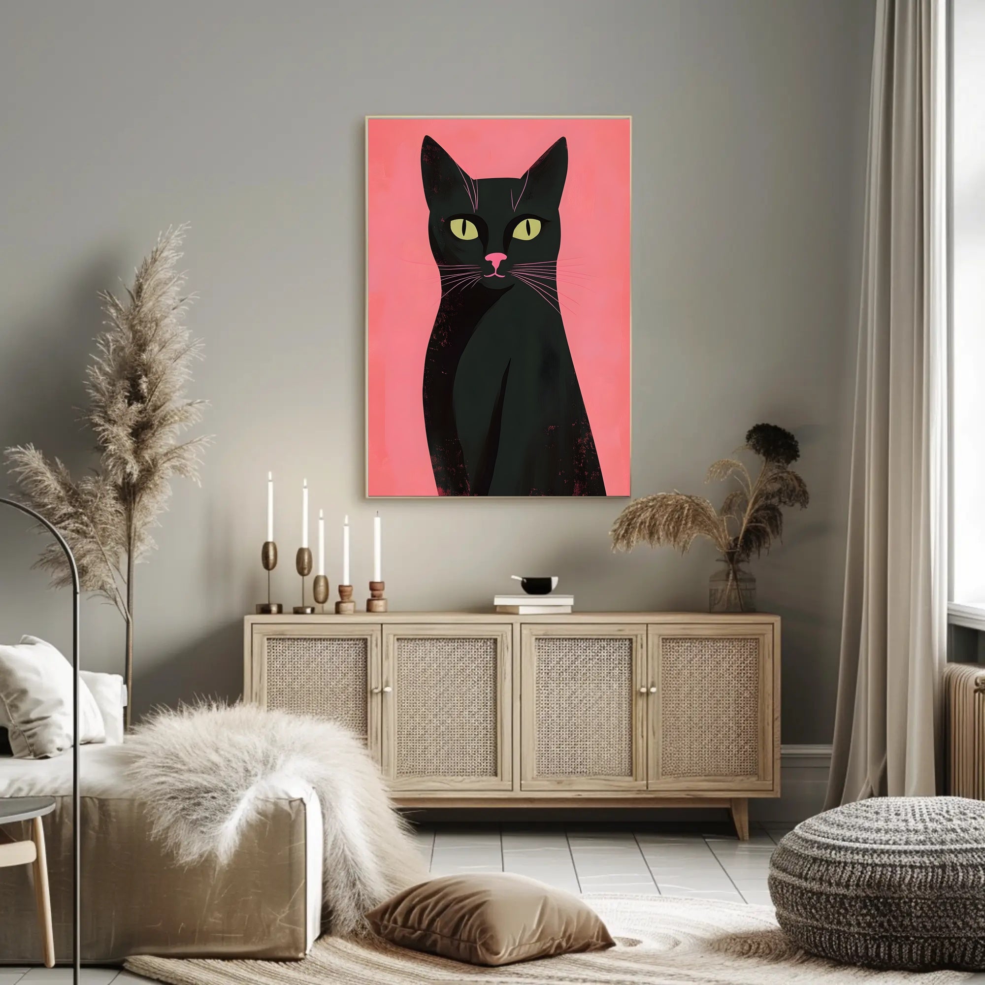 Black Cat Poster Mysterious Modern Wall Art