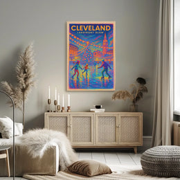 Cleveland Lakefront Glow Poster