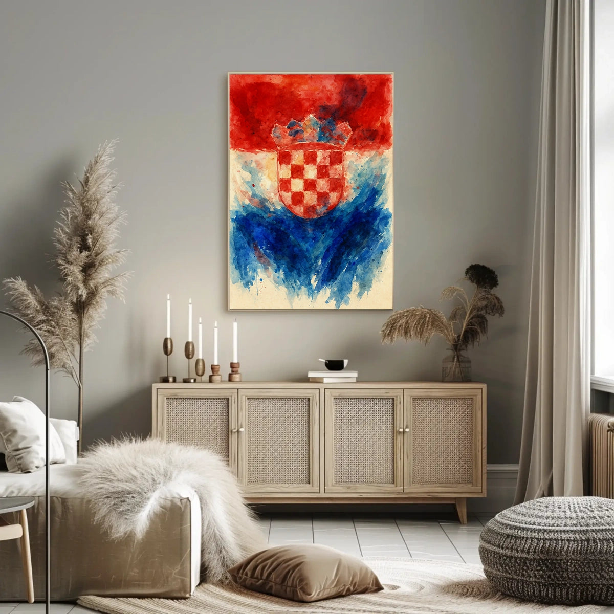 Croatian Coat Of Arms Watercolor Art Poster