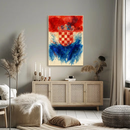 Croatian Coat Of Arms Watercolor Art Poster