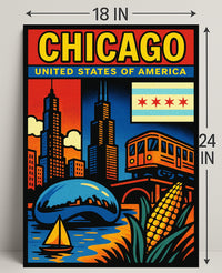 Vibrant Chicago Poster PosterGoat