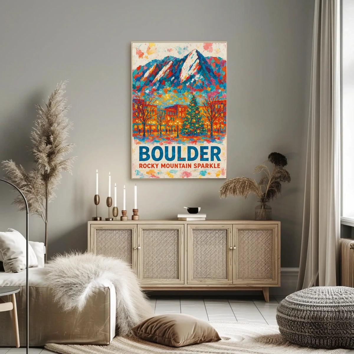 Boulder Rocky Mountain Sparkle Poster