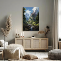 Enchanting Castle Landscape Fantasy Art Print - Artistic Poster