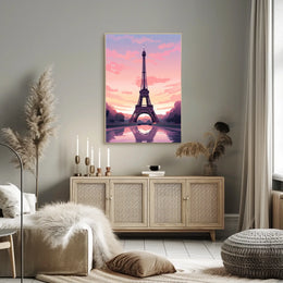 Eiffel Tower Sunset Dreamscape Urban or Cityscape Poster
