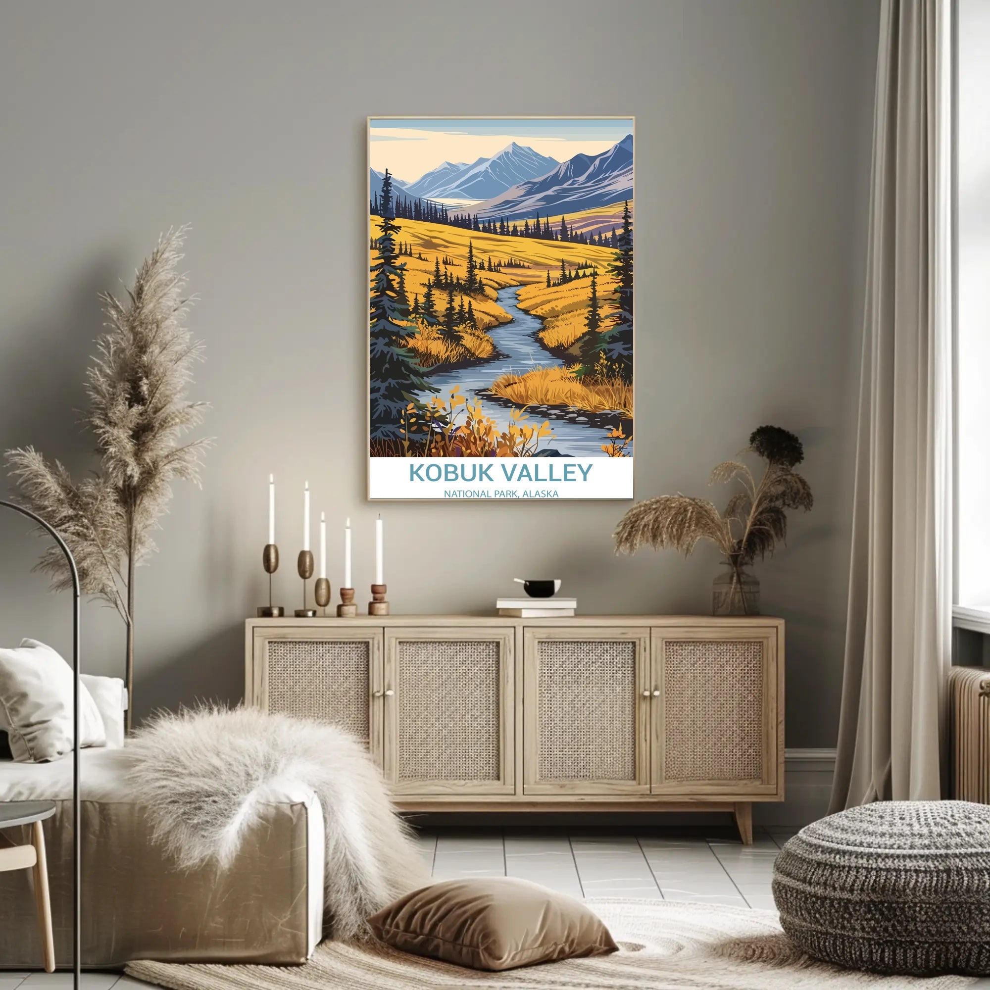 Alaska's Kobuk Valley National Park Scenic Travel Poster