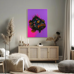 Neon Fish Expression Poster